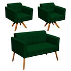 Kit 01 Namoradeira E 02 Poltronas Giratória Elisa Suede Base