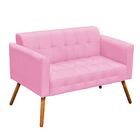 Kit 01 Namoradeira E 02 Poltronas Giratória Elisa Suede Base