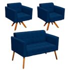 Kit 01 Namoradeira E 02 Poltronas Giratória Elisa Suede Base