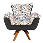 Kit 01 Namoradeira E 02 Poltronas Giratória Opala D87 E Suede