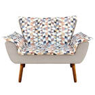 Kit 01 Namoradeira E 02 Poltronas Giratória Opala D87 E Suede