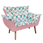 Kit 01 Namoradeira E 02 Poltronas Giratória Opala Suede Com D