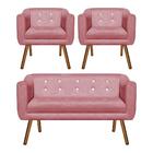 Kit 01 Namoradeira E 02 Poltronas Julia Rose Com Strass