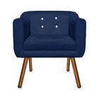 Kit 01 Namoradeira E 02 Poltronas Julia Suede Azul Marinho Co