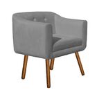 Kit 01 Namoradeira E 02 Poltronas Julia Suede Grafite Pés Pal