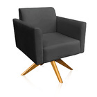 Kit 01 Namoradeira E 02 Poltronas Marisa Suede Base Giratória