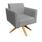 Kit 01 Namoradeira E 02 Poltronas Marisa Suede Base Giratória