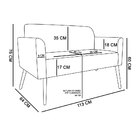 Kit 01 Namoradeira E 02 Poltronas Marisa Suede Grafite Base G