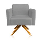 Kit 01 Namoradeira E 02 Poltronas Marisa Suede Grafite Base G