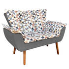 Kit 01 Namoradeira E 02 Poltronas Opala Composê D87 Com Suede