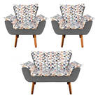 Kit 01 Namoradeira E 02 Poltronas Opala Composê D87 Com Suede