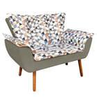 Kit 01 Namoradeira E 02 Poltronas Opala Composê D87 Com Suede