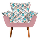 Kit 01 Namoradeira E 02 Poltronas Opala Composê Suede Rose Co