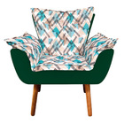 Kit 01 Namoradeira E 02 Poltronas Opala Suede Verde Com D33 P