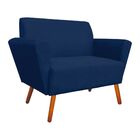 Kit 01 Namoradeira E Poltrona Dora Suede Pés Palito Castanho