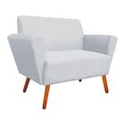 Kit 01 Namoradeira E Poltrona Dora Suede Pés Palito Castanho