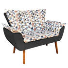 Kit 01 Namoradeira E Poltrona Giratória Opala D87 E Suede Bas