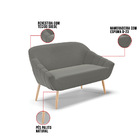 Kit 01 Namoradeira Giovana Pés Palito Natural E 01 Poltrona G