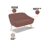 Kit 01 Namoradeira Giovana Pés Palito Natural E 01 Poltrona G