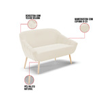 Kit 01 Namoradeira Giovana Pés Palito Natural E 02 Poltronas