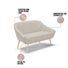 Kit 01 Namoradeira Pés Palito Natural E 01 Poltrona Giratória