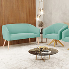 Kit 01 Namoradeira Pés Palito Natural E 01 Poltrona Giratória