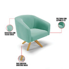 Kit 01 Namoradeira Pés Palito Natural E 01 Poltrona Giratória