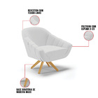 Kit 01 Namoradeira Pés Palito Natural E 02 Poltronas Giratóri