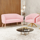 Kit 01 Namoradeira Stella Pés Palito Natural E 01 Poltrona Gi