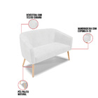 Kit 01 Namoradeira Stella Pés Palito Natural E 01 Poltrona Gi