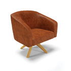 Kit 01 Namoradeira Stella Pés Palito Natural E 01 Poltrona Gi