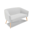 Kit 01 Namoradeira Stella Pés Palito Natural E 01 Poltrona Gi