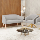 Kit 01 Namoradeira Stella Pés Palito Natural E 01 Poltrona Gi