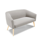 Kit 01 Namoradeira Stella Pés Palito Natural E 01 Poltrona Gi