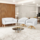 Kit 01 Namoradeira Stella Pés Palito Natural E 02 Poltronas G