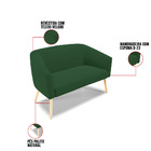 Kit 01 Namoradeira Stella Pés Palito Natural E 02 Poltronas G