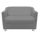 Kit 01 Namoradeira Tilla E 02 Puffs Dado Corano Cinza - Amare