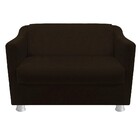 Kit 01 Namoradeira Tilla E 02 Puffs Dado Corano Marrom - Amar