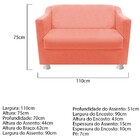 Kit 01 Namoradeira Tilla E 02 Puffs Dado Suede Coral - Amaren