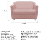 Kit 01 Namoradeira Tilla E 02 Puffs Dado Suede Rosê - Amarena