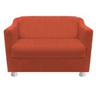 Kit 01 Namoradeira Tilla E 02 Puffs Dado Suede Terracota - Am