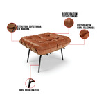 Kit 01 Poltrona E 01 Puff Costela Corano Base Metálica Preto