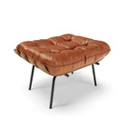 Kit 01 Poltrona E 01 Puff Costela Corano Nozes Base Metálica