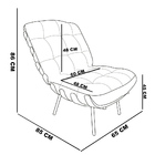 Kit 01 Poltrona E 01 Puff Costela Couro Nozes Base Metálica P