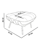 Kit 01 Poltrona E 01 Puff Costela Linho Base De Metal M11 - D
