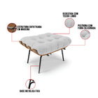 Kit 01 Poltrona E 01 Puff Costela Linho Base De Metal M11 - D