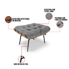 Kit 01 Poltrona E 01 Puff Costela Linho Grafite A26 Base Metá