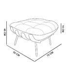 Kit 01 Poltrona E 01 Puff Costela Metálica Preta Suede Preto