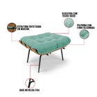 Kit 01 Poltrona E 01 Puff Costela Suede Base Metálica Preto -