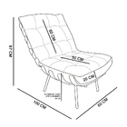Kit 01 Poltrona E 01 Puff Costela Suede Base Metálica Preto M